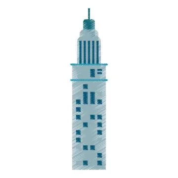 Drawing building architecture modern Ilustración de archivo