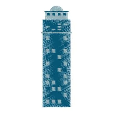 Drawing building architecture modern Ilustración de archivo