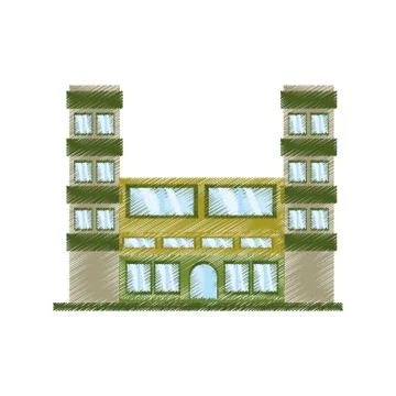 Drawing building classic construction Ilustración de archivo