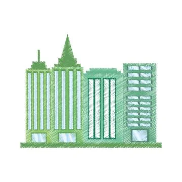 Drawing building office work Ilustración de archivo