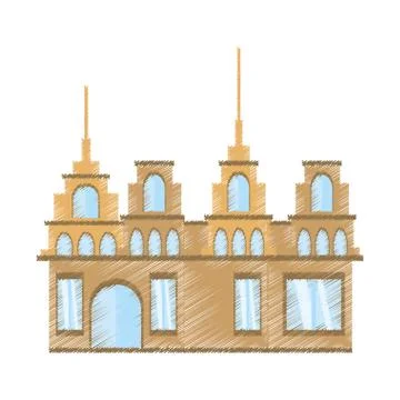 Drawing building trendy structure Ilustración de archivo