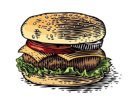 Drawing of burger Stock Illustration