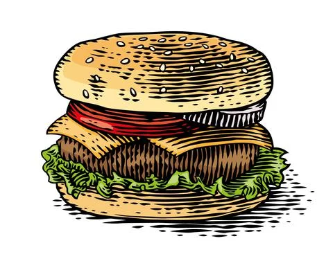 Drawing of burger Stock Illustration