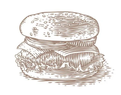 Drawing of burger Stock Illustration