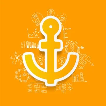 Drawing business formulas: anchor Illustrazione stock