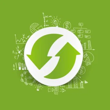 Drawing business formulas. arrow recycling Stock Illustration