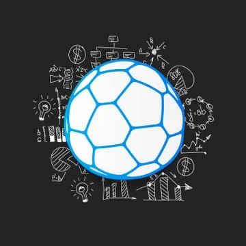 Drawing business formulas: ball Illustrazione stock