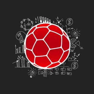 Drawing business formulas: ball Stockillustratie