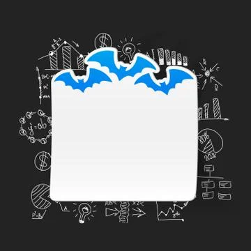 Drawing business formulas: bat Stock Illustration