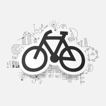 Drawing business formulas. bicycle Stock Illustration