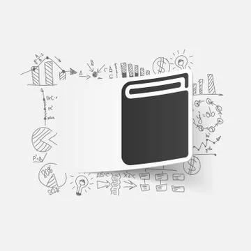Drawing business formulas: book Stock Illustration