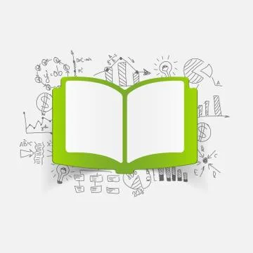 Drawing business formulas: book Stock Illustration