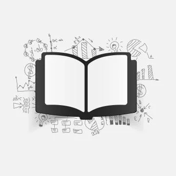 Drawing business formulas: book Stock Illustration