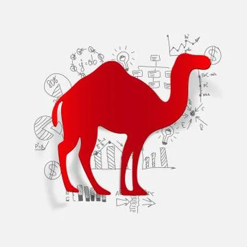 Drawing business formulas: camel Illustrazione stock