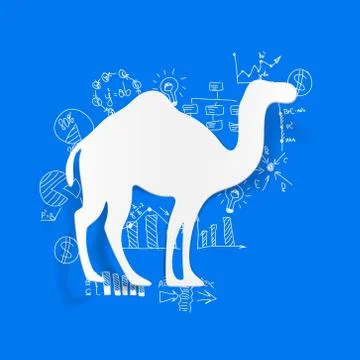 Drawing business formulas: camel Stock Illustration