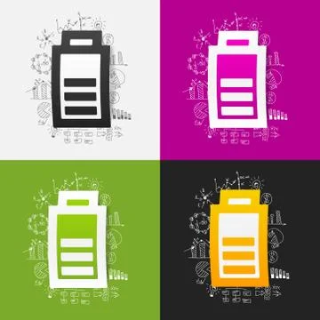 Drawing business formulas. charge the battery イラスト素材