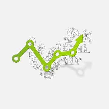 Drawing business formulas: chart Illustrazione stock