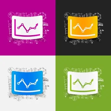 Drawing business formulas: chart Illustrazione stock