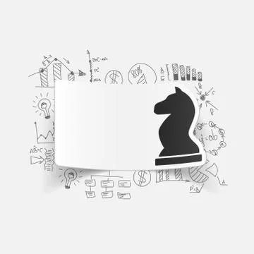 Drawing business formulas. chess Illustrazione stock
