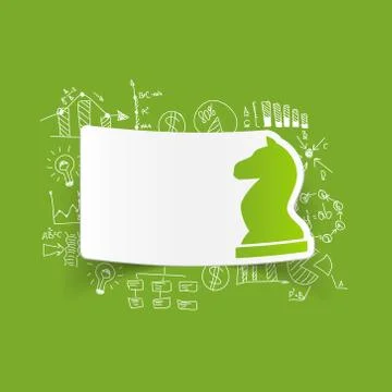 Drawing business formulas. chess Illustrazione stock