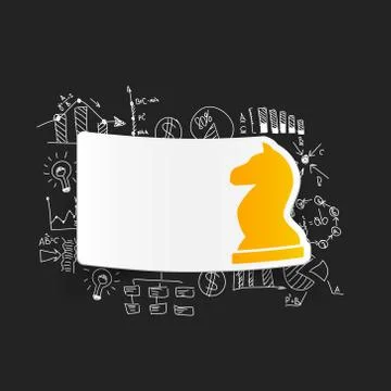 Drawing business formulas. chess Stock Illustration