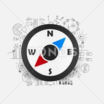 Drawing business formulas: compass Stock Illustration