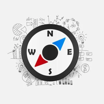 Drawing business formulas: compass Stock Illustration