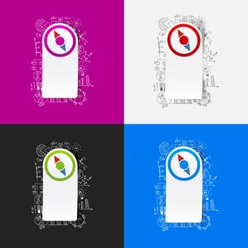 Drawing business formulas: compass Illustrazione stock