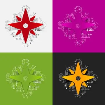 Drawing business formulas: compass Illustrazione stock