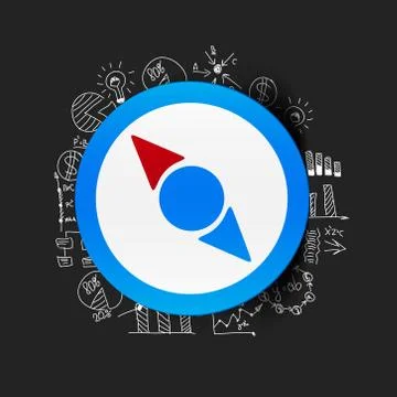 Drawing business formulas: compass Stock Illustration
