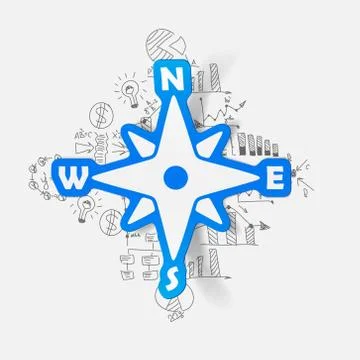 Drawing business formulas: compass Stock Illustration