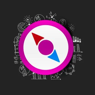 Drawing business formulas: compass 库存插图