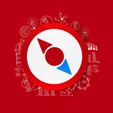 Drawing business formulas: compass 스톡 일러스트