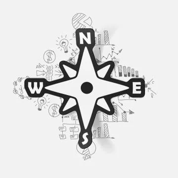Drawing business formulas: compass Illustrazione stock