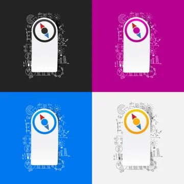 Drawing business formulas: compass Stock Illustration