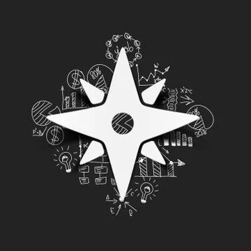 Drawing business formulas: compass 스톡 일러스트