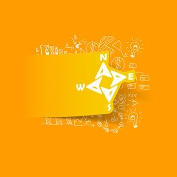 Drawing business formulas: compass Illustrazione stock