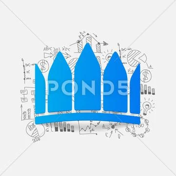 Drawing business formulas: crown Stock Illustration