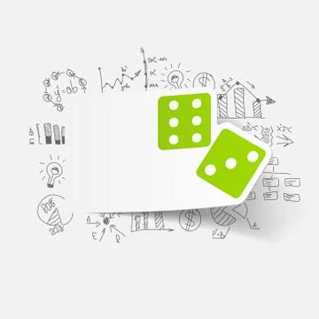 Drawing business formulas. dice Illustrazione stock