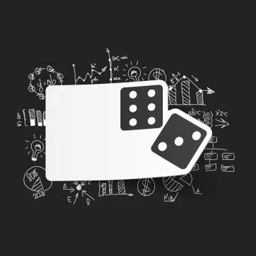 Drawing business formulas. dice Stock Illustration