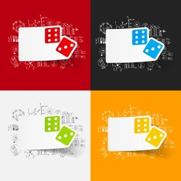 Drawing business formulas. dice Illustrazione stock