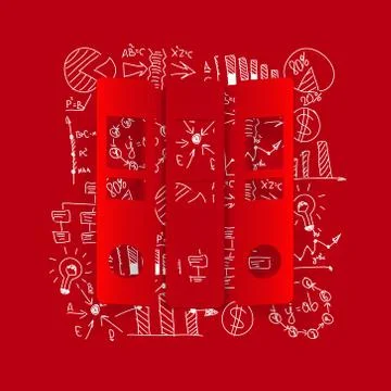 Drawing business formulas: folder 스톡 일러스트