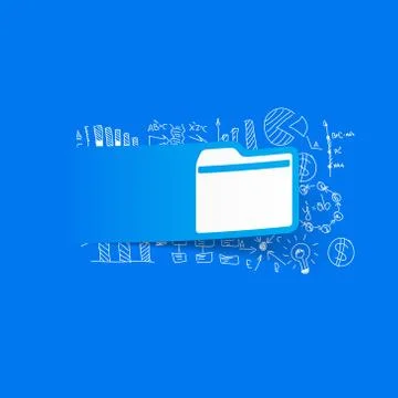 Drawing business formulas: folder Illustrazione stock