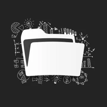 Drawing business formulas: folder 스톡 일러스트
