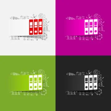 Drawing business formulas: folder 스톡 일러스트