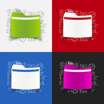 Drawing business formulas: folder 스톡 일러스트