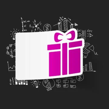 Drawing business formulas. gift box Stock Illustration