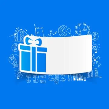 Drawing business formulas. gift box Stock Illustration