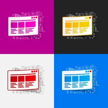 Drawing business formulas: interface Illustrazione stock