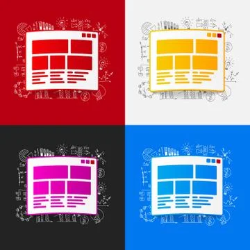 Drawing business formulas: interface Stock Illustration